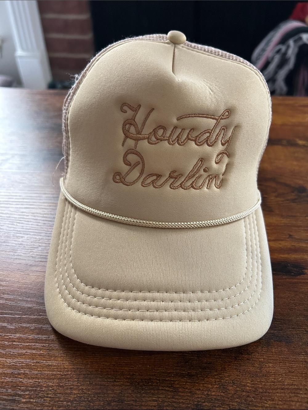 Howdy Darlin' Beige Trucker Hat